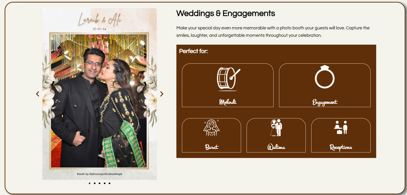Picture Perfect Booth detail page